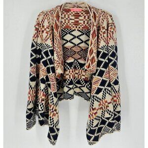 VO Jeans by Virgin Only Sz M/L Native American Aztec Open Front Cardigan